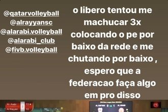 brasileiro-leva-chute-de-libero-rival-durante-a-final-da-liga-de-volei-no-catar-–-globo.com